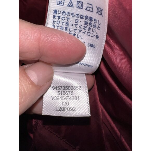 LANDS' END Quilted Feather Down 600 Puffer Vest Size L 14-16 Jacket Top Burgundy - Picture 12 of 12